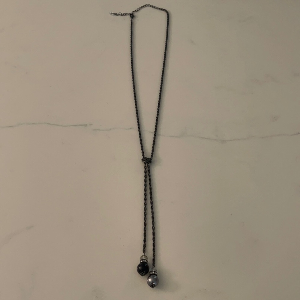 Black & Silver Bead Necklace